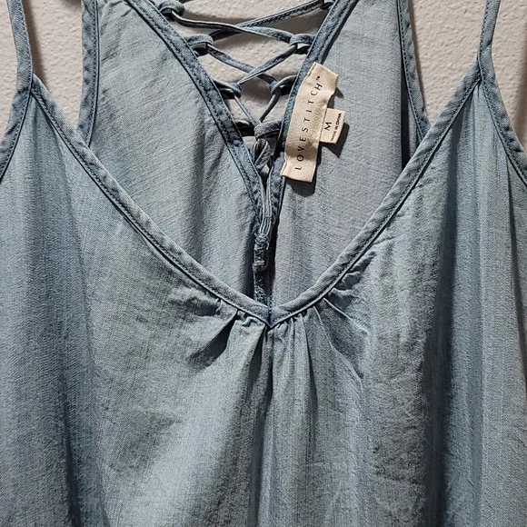 COPY - LOVE STITCH TANK TOP CRISS CROSS SLEEVELESS HIGH NECK BLUE WOMENS MEDIUM… - Picture 6 of 12